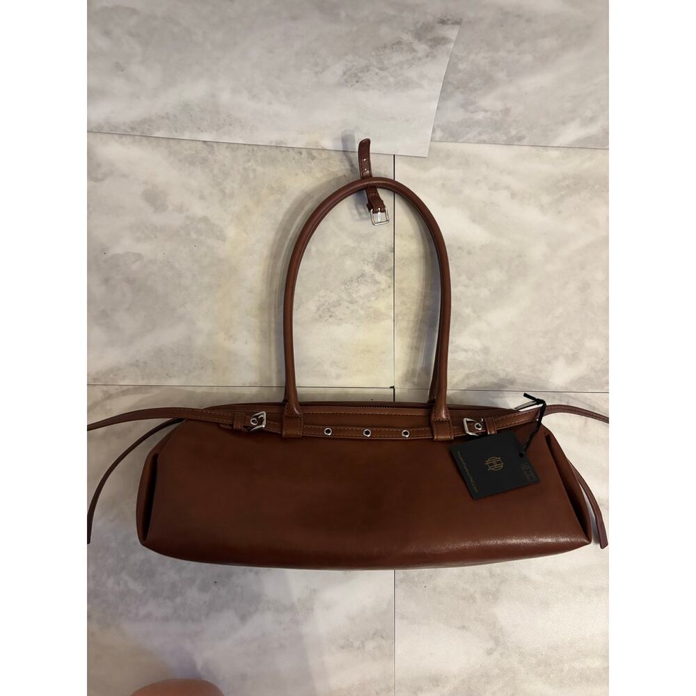 House Of Harlow Autumn Brown Vegan Leather Shoulder Bag Purse NWT Baguette - Picture 5 of 9